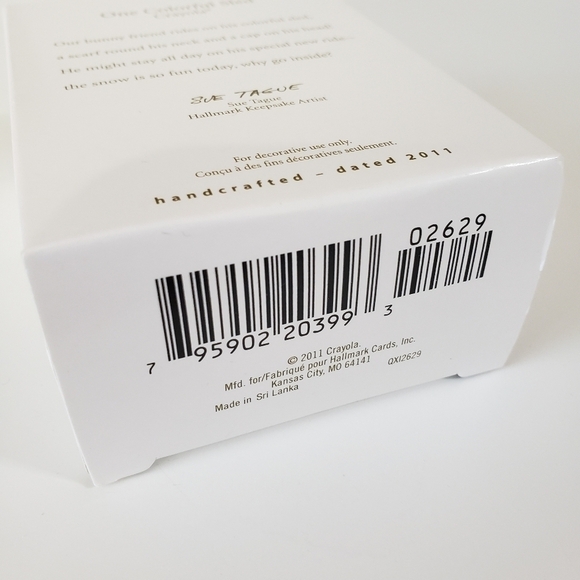 NEW Hallmark Keepsake Ornament - Crayola One Colorful Sled Bunny Dated 2011 - Picture 4 of 4